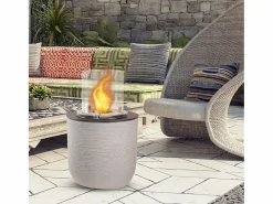 Chimenea de bioetanol, brasero de jardín, de pie, para uso interior y exterior, RAFFAELLO Corda , d.35 x h.55 Beige New