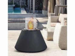Brasero|Chimenea de bioetanol brasero de suelo de jardín para interior y exterior STROMBOLI Antracita d.60 x h56
