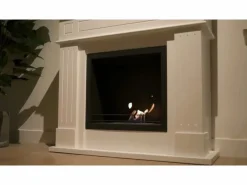 Chimenea de bioetanol Cambridge, de pie, en madera blanca, 110 x 37 x 102 cm.^ Online