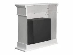 Chimenea de bioetanol Cambridge, de pie, en madera blanca, 110 x 37 x 102 cm.^ Online