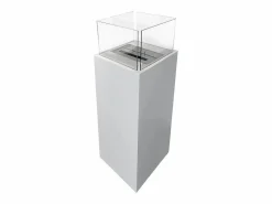 Chimenea|Chimenea|Chimenea de bioetanol de suelo para interior y exterior Ischia White 40x40x115