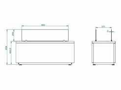 Chimenea de bioetanol de pie para interior/exterior CARAVAGGIO blanca (L100xP40xH40 cm)^ Clearance
