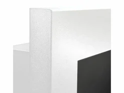 Chimenea de bioetanol de pared o empotrada Livorno White, L 90 x P 12 x H 40 con cristal Blanco New