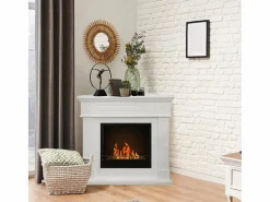 Chimenea|Chimenea|Chimenea de bioetanol de esquina blanca FORD, biochimenea independiente, L110 x P63 x H102