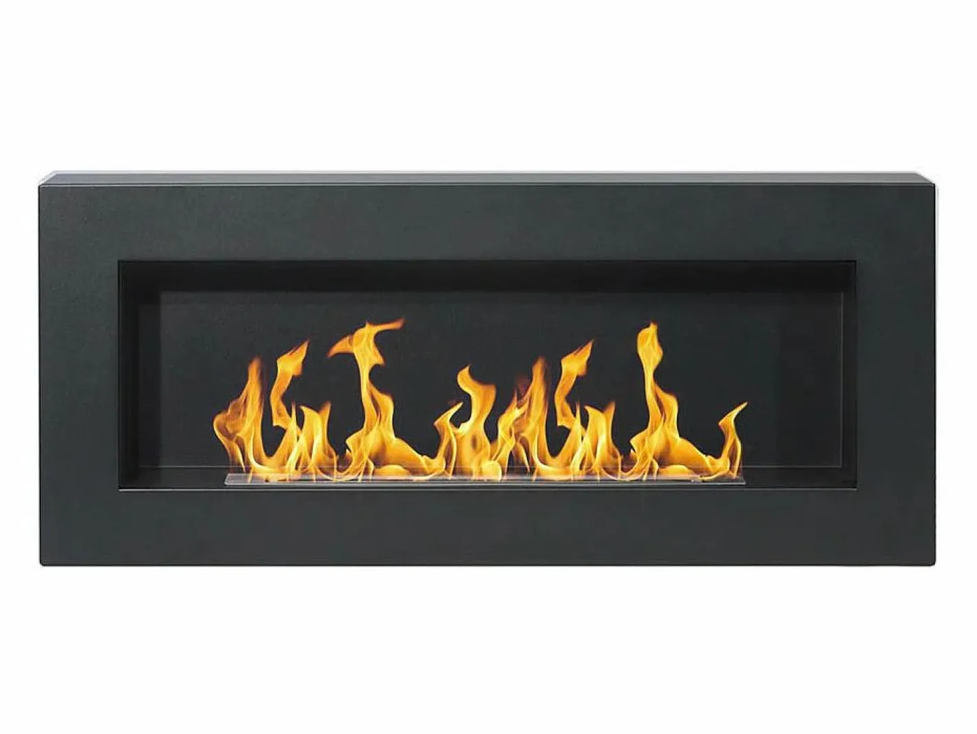 Chimenea|Chimenea|Chimenea de bioetanol de pared Siena Black (largo 90 x fondo 12 x alto 40 cm)