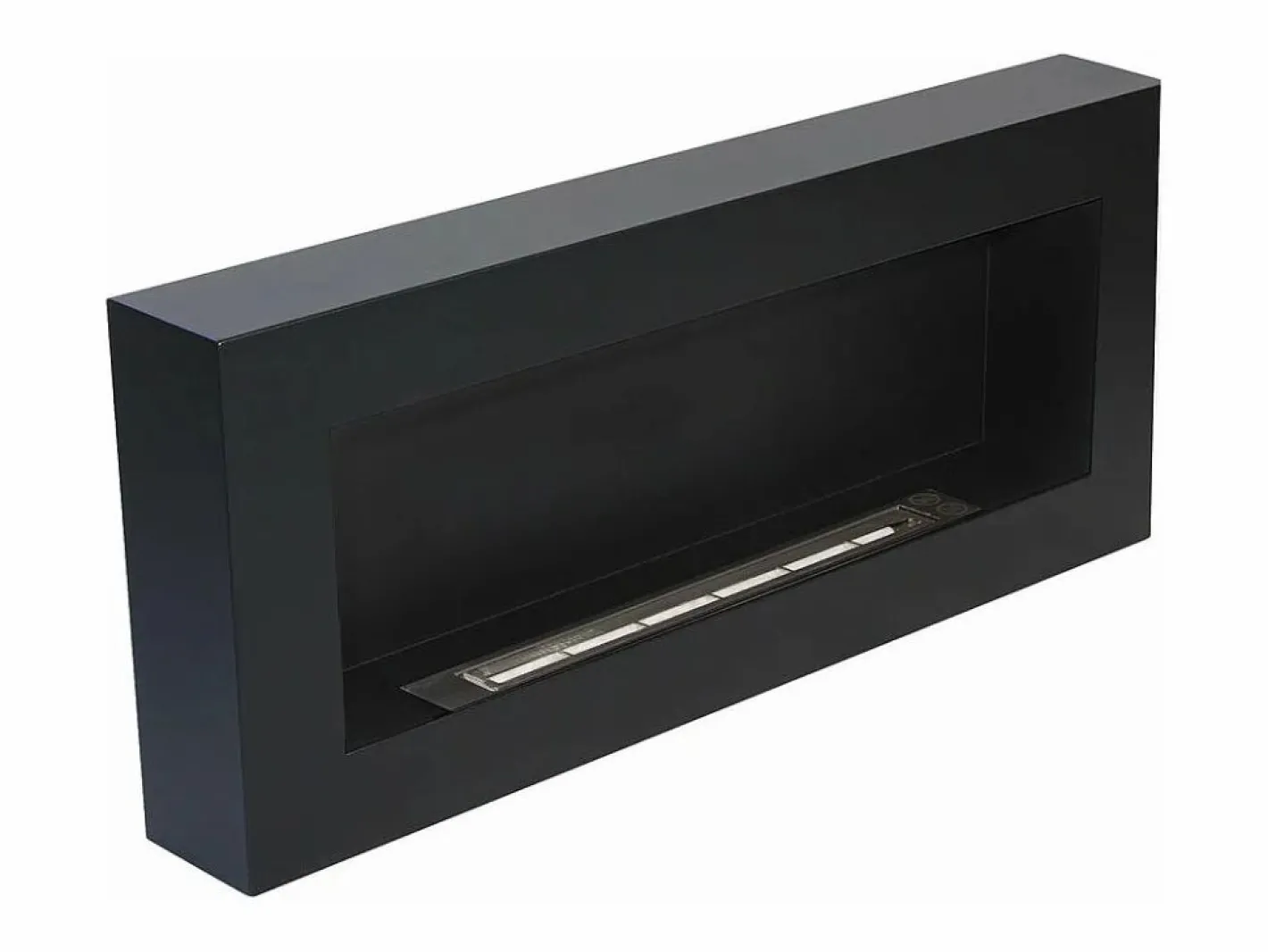 Chimenea|Chimenea|Chimenea de bioetanol de pared Siena Black (largo 90 x fondo 12 x alto 40 cm)