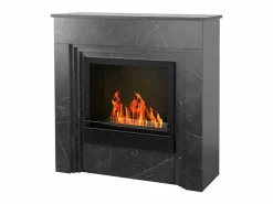 Chimenea de bioetanol de pie BELLINI de madera efecto mármol . Fabricada en Italia. L96 x P35 x H96. Negro Sale