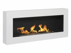 Chimenea de bioetanol de pared, color Siena, L 90 x P 12 x H 40 Blanco Clearance