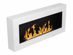 Chimenea de bioetanol de pared, color Siena, L 90 x P 12 x H 40 Blanco Clearance