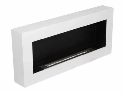 Chimenea de bioetanol de pared, color Siena, L 90 x P 12 x H 40 Blanco Clearance