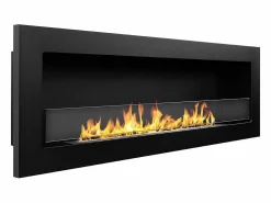 Chimenea|Chimenea|Chimenea de bioetanol empotrada de pared LIVORNO 120 negra 120x40