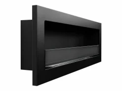 Chimenea|Chimenea|Chimenea de bioetanol empotrada de pared LIVORNO 120 negra 120x40