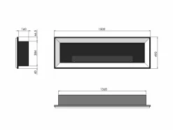 Chimenea de bioetanol empotrada Frame 1500 SimpleFire con cristal - mate Negro Online