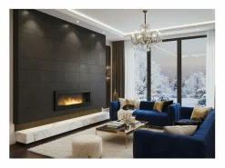 Chimenea de bioetanol empotrada Frame 1500 SimpleFire con cristal - mate Negro Online