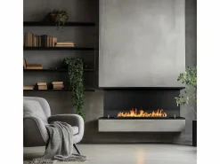 Chimenea de bioetanol empotrada Biochimenea trifacial con 3 lados abiertos 120x50 TREVI 120^ Hot