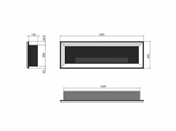 Chimenea|Chimenea|Chimenea de bioetanol empotrada Frame 1500 SimpleFire con cristal