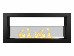 Chimenea de bioetanol empotrada de doble cara biochimenea 2 caras 90x40 MONTEFALCO 90 Negro Sale