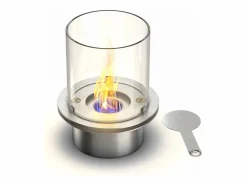 Chimenea de bioetanol para suelo de jardín, para interior y exterior, BOTTICELLI Perla d.40 x h54 Blanco Outlet
