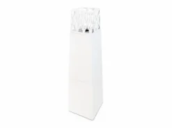 Chimenea de bioetanol para jardín exterior Vulcano 40x40x145 Blanco