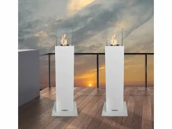 Brasero|Chimenea de bioetanol para jardín y exterior Capri 110 blanca