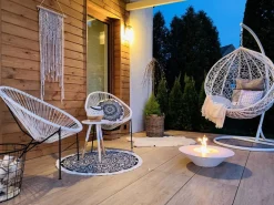 Chimenea de bioetanol para jardín exterior redonda blanca SANTORINI de 60 cm de diámetro^ Sale