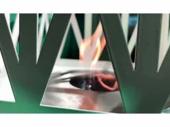Brasero|Chimenea de bioetanol para jardín exterior Vulcano Nero 40x40x145