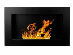 Chimenea de bioetanol Pisa Black para pared o empotrada, L 65 x P 12 x H 40^ Discount
