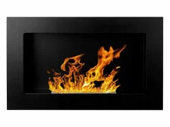 Chimenea de bioetanol Pisa Black para pared o empotrada, L 65 x P 12 x H 40^ Discount