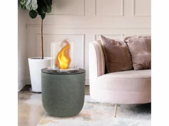 Chimenea de bioetanol RAFFAELLO Sage Green, brasero de jardín, de pie, para uso interior y exterior, d.35 x h.55 Verde Sale
