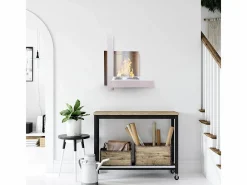 Chimenea de bioetanol VIENNA, biochimenea de pared, blanca, L65 x H75 x D23 Blanco Clearance