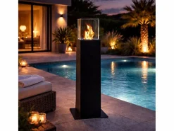 Chimenea|Chimenea|Chimenea de jardín de bioetanol para exterior Capri 70 Black