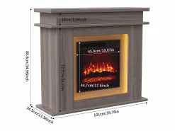 Chimenea eléctrica - Chimenea LED, con calefacción - Efecto de llama 3D - Temporizador, iluminación ambiental LED de 20 colores y control remoto - Color roble Marru00f3n chocolate Sale