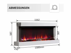 Chimenea|Chimenea|Chimenea eléctrica BALDERIA Achilles (L) - Chimenea de pared con calefacción -