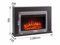 Chimenea eléctrica BALDERIA Xerxes - Chimenea de pie, calefacción 2000 W - Roble oscuro Marru00f3n Sale