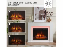 Chimenea eléctrica BALDERIA Finn Design - Chimenea de pie - Blanca Blanco Outlet