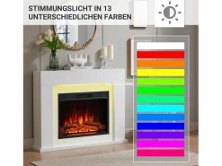 Chimenea eléctrica BALDERIA Finn Design - Chimenea de pie - Blanca Blanco Outlet