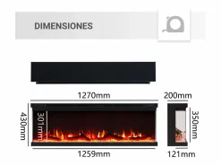 Chimenea eléctrica BALDERIA Orson 50 - Chimenea empotrable -^ Clearance
