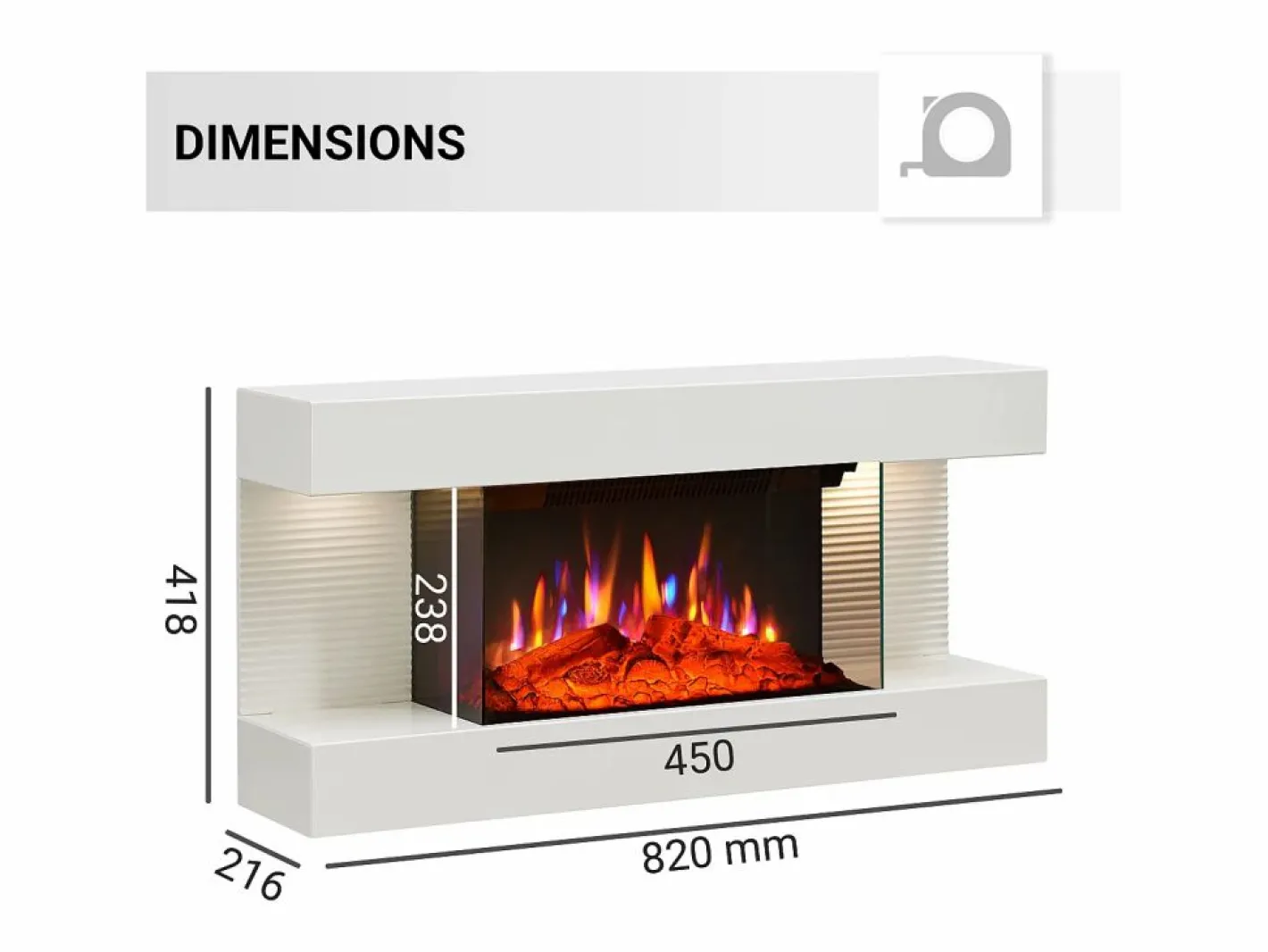 Chimenea eléctrica BALDERIA Ida ñ Chimenea de pared -^ Online