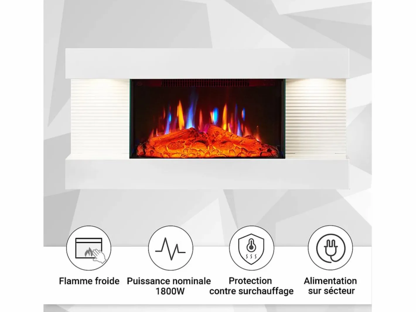 Chimenea eléctrica BALDERIA Ida ñ Chimenea de pared -^ Online