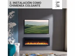 Chimenea eléctrica BALDERIA Agnes 40 - Chimenea de pie, de pared o empotrable - Negro Outlet