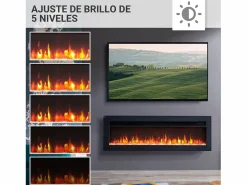 Chimenea eléctrica BALDERIA Agnes 40 - Chimenea de pie, de pared o empotrable - Negro Outlet
