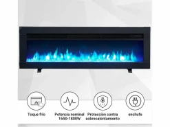 Chimenea eléctrica BALDERIA Agnes 40 - Chimenea de pie, de pared o empotrable - Negro Outlet