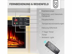 Chimenea eléctrica BALDERIA Liora - Chimenea de pie, estante, calefacción - Blanco Best