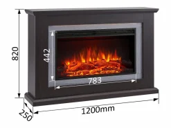 Chimenea eléctrica BALDERIA Xenia - Chimenea de pie, calefacción 2000 W - Roble oscuro^ Online