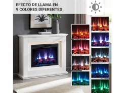 Chimenea eléctrica BALDERIA Baldur - Chimenea de pie - Blanca Blanco