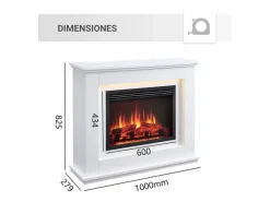 Chimenea eléctrica BALDERIA Baldur - Chimenea de pie - Blanca Blanco