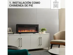 Chimenea eléctrica BALDERIA Agnes 36 - Chimenea de pie, de pared o empotrable - Negro Sale