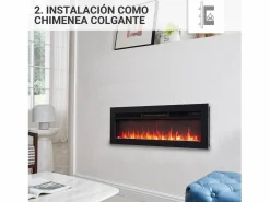 Chimenea eléctrica BALDERIA Agnes 36 - Chimenea de pie, de pared o empotrable - Negro Sale