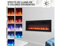 Chimenea eléctrica BALDERIA Agnes 36 - Chimenea de pie, de pared o empotrable - Negro Sale