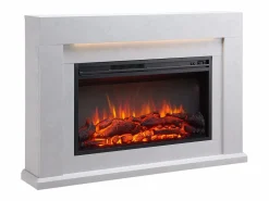 Chimenea|Chimenea|Chimenea eléctrica BALDERIA Xerxes - Chimenea de pie, calefacción 2000 W - Aspecto hormigón